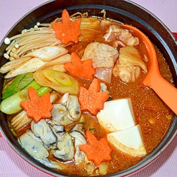 とり野菜みそでピリ辛味 牡蠣と鶏肉の鍋 レシピ 作り方 By まめもにお 楽天レシピ